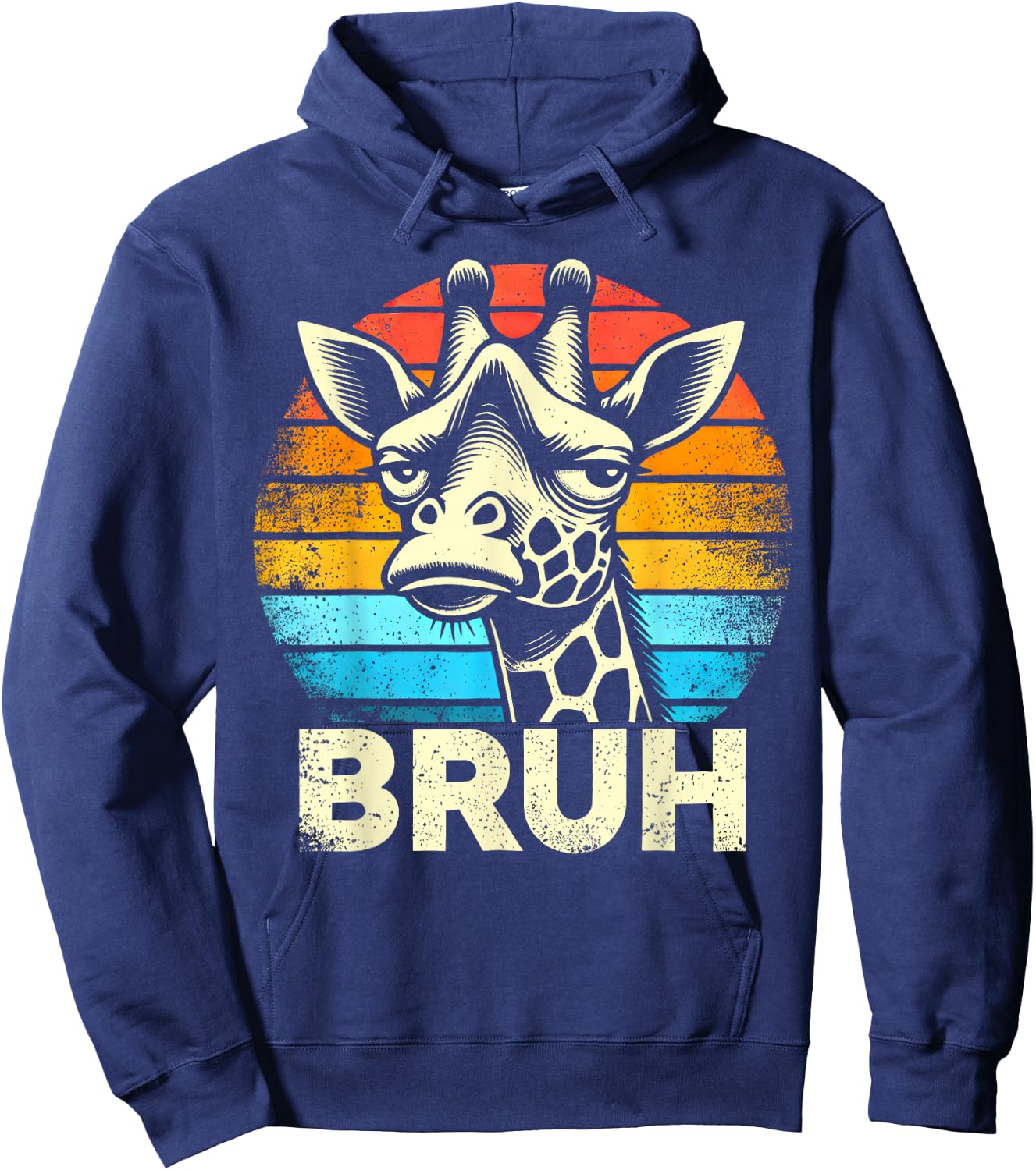 Funny Graphic Meme Giraffe Bruh for Boys Girls Men Women Hoodie - Hoodie | Navy