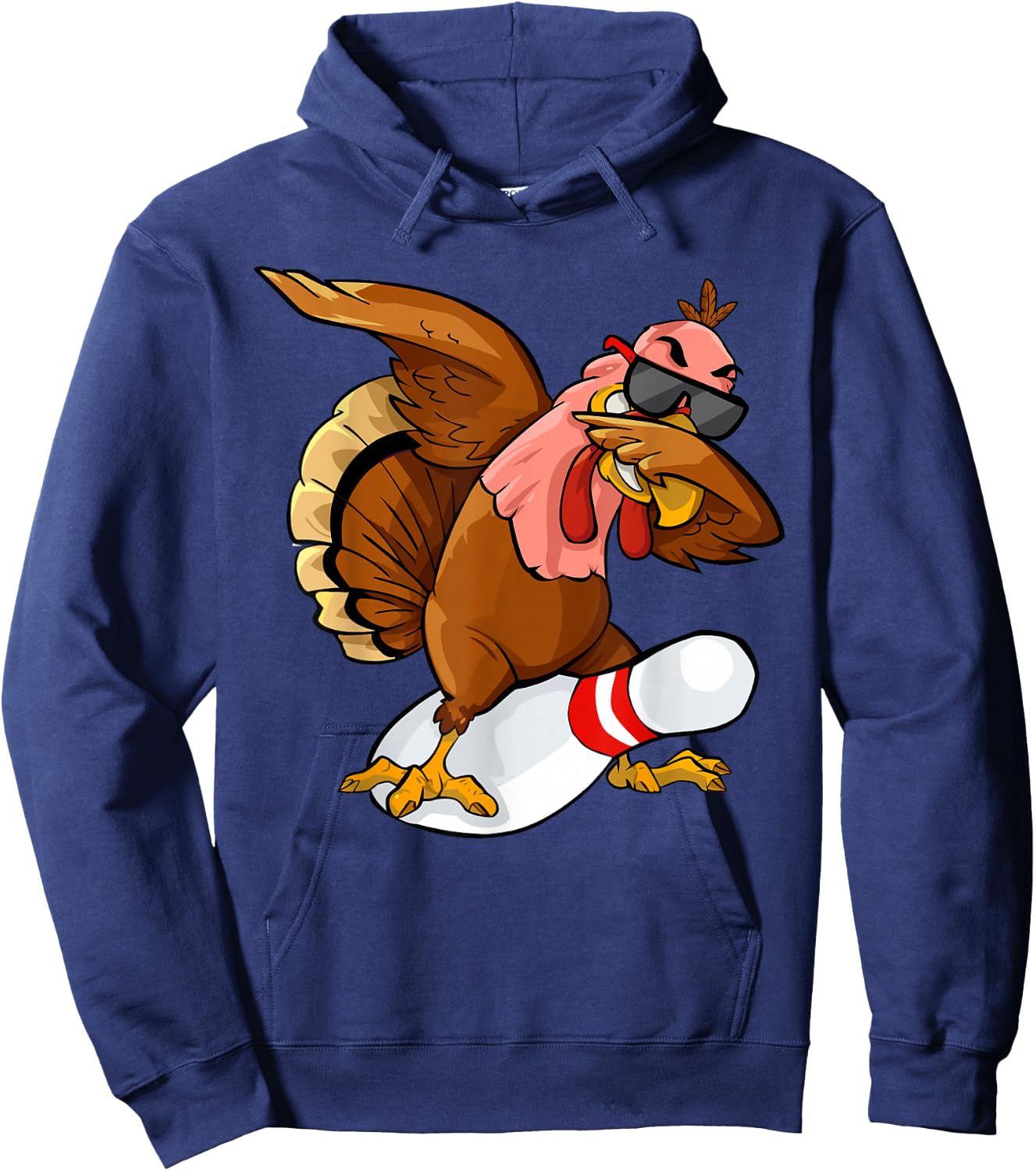 Thanksgiving Bowl Bowler Strike Pin Sport Turkey Bowling Hoodie - Hoodie | Navy