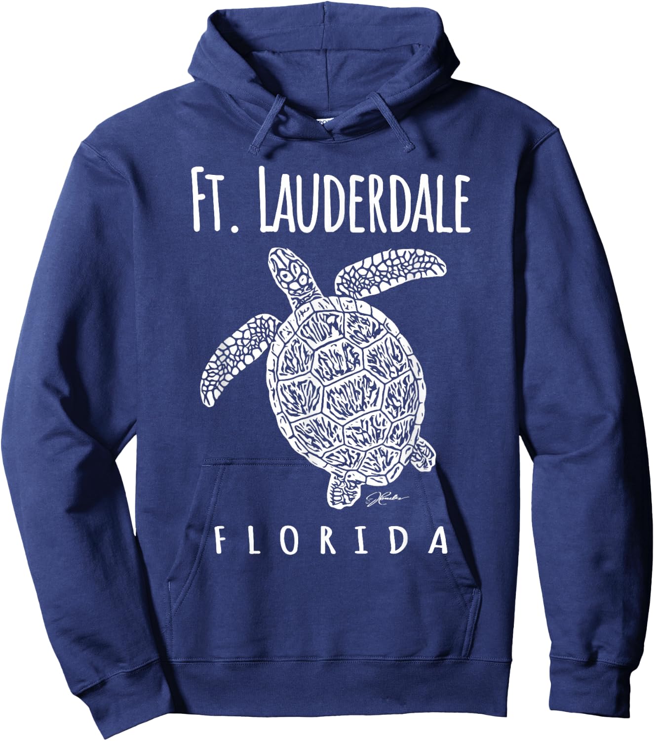 JCombs: Ft. Lauderdale, FL, Sea Turtle, Beach Hoodie - Hoodie | Navy