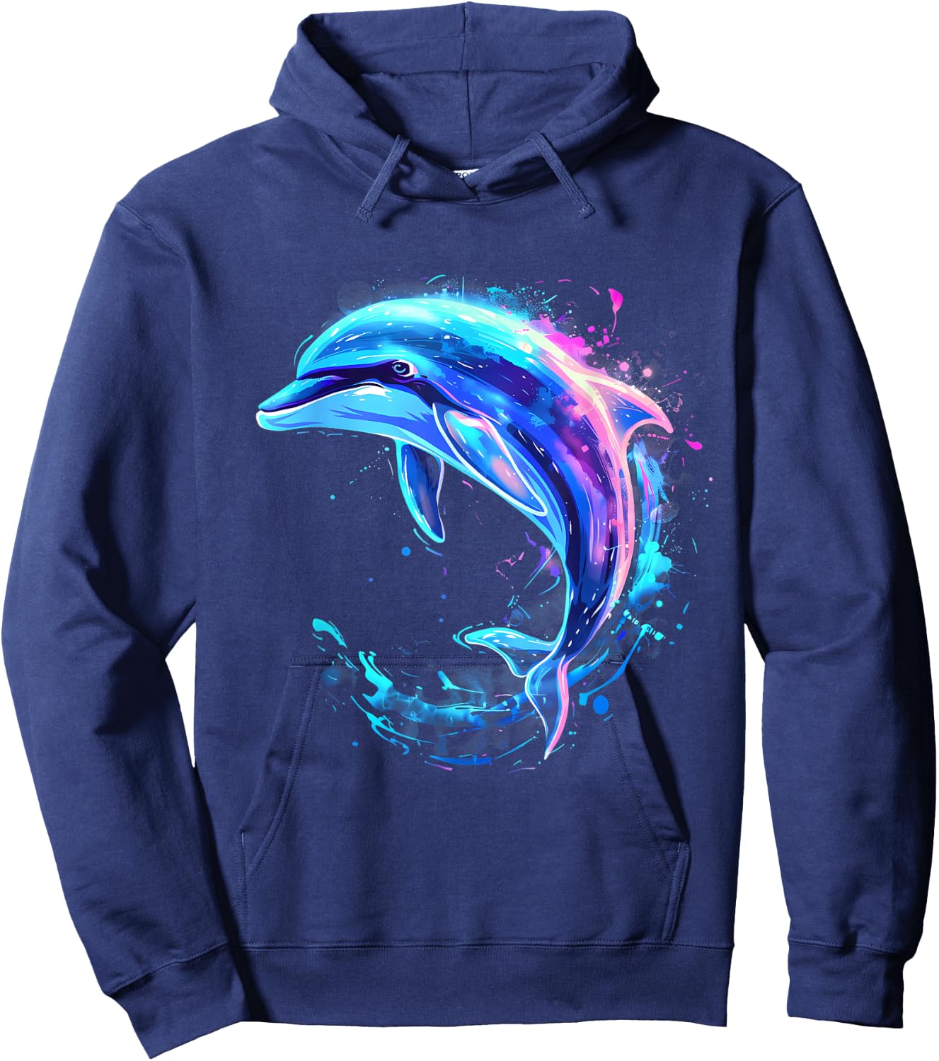 Sea Ocean Animal Art Dolphin Sea Ocean Dolphin Artwork Ocean Sea Animal Lover Black S Classic Hoodie - Hoodie | Navy