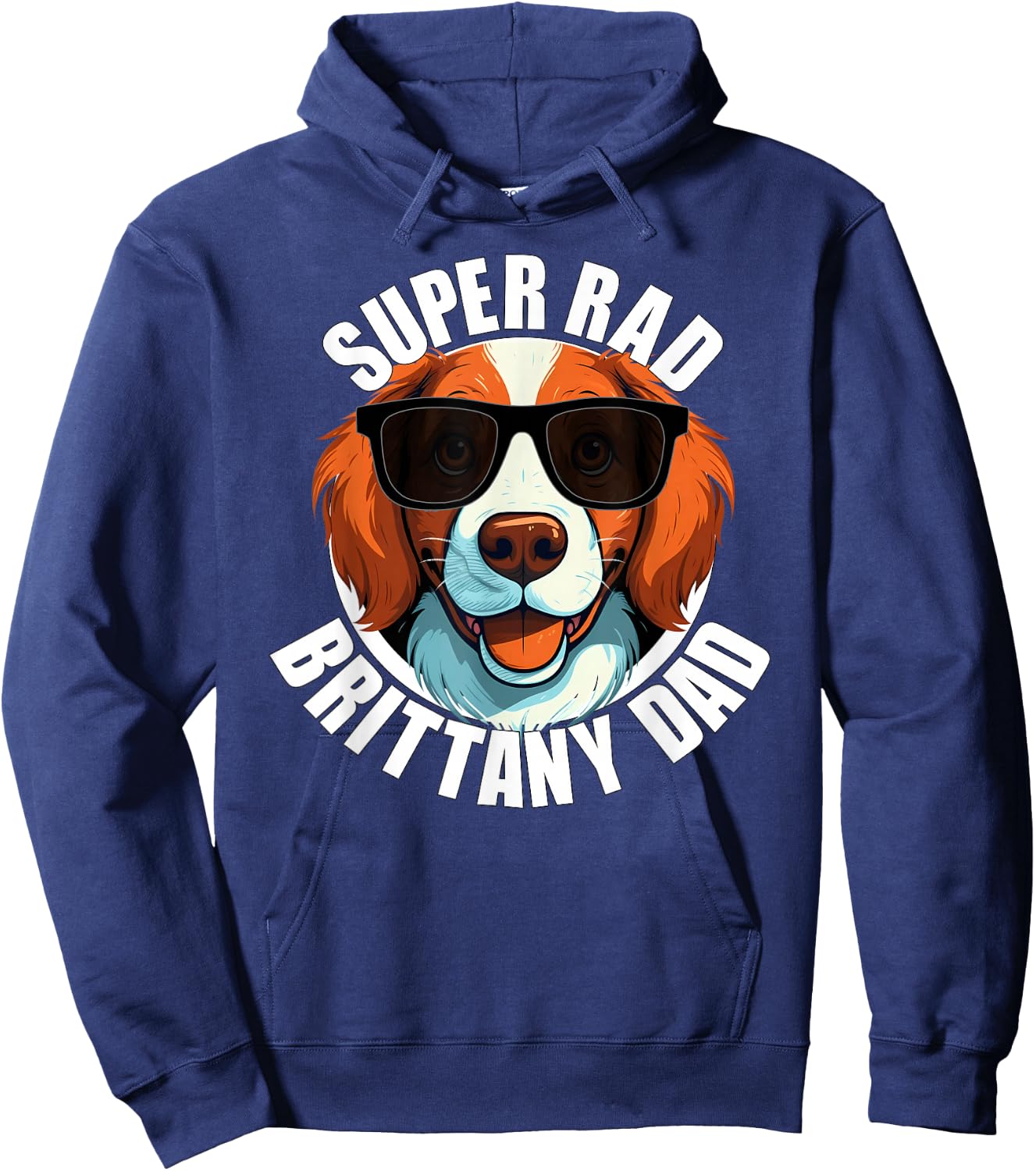 Brittany Spaniel Dad Funny Dog Father Hoodie - Hoodie | Navy