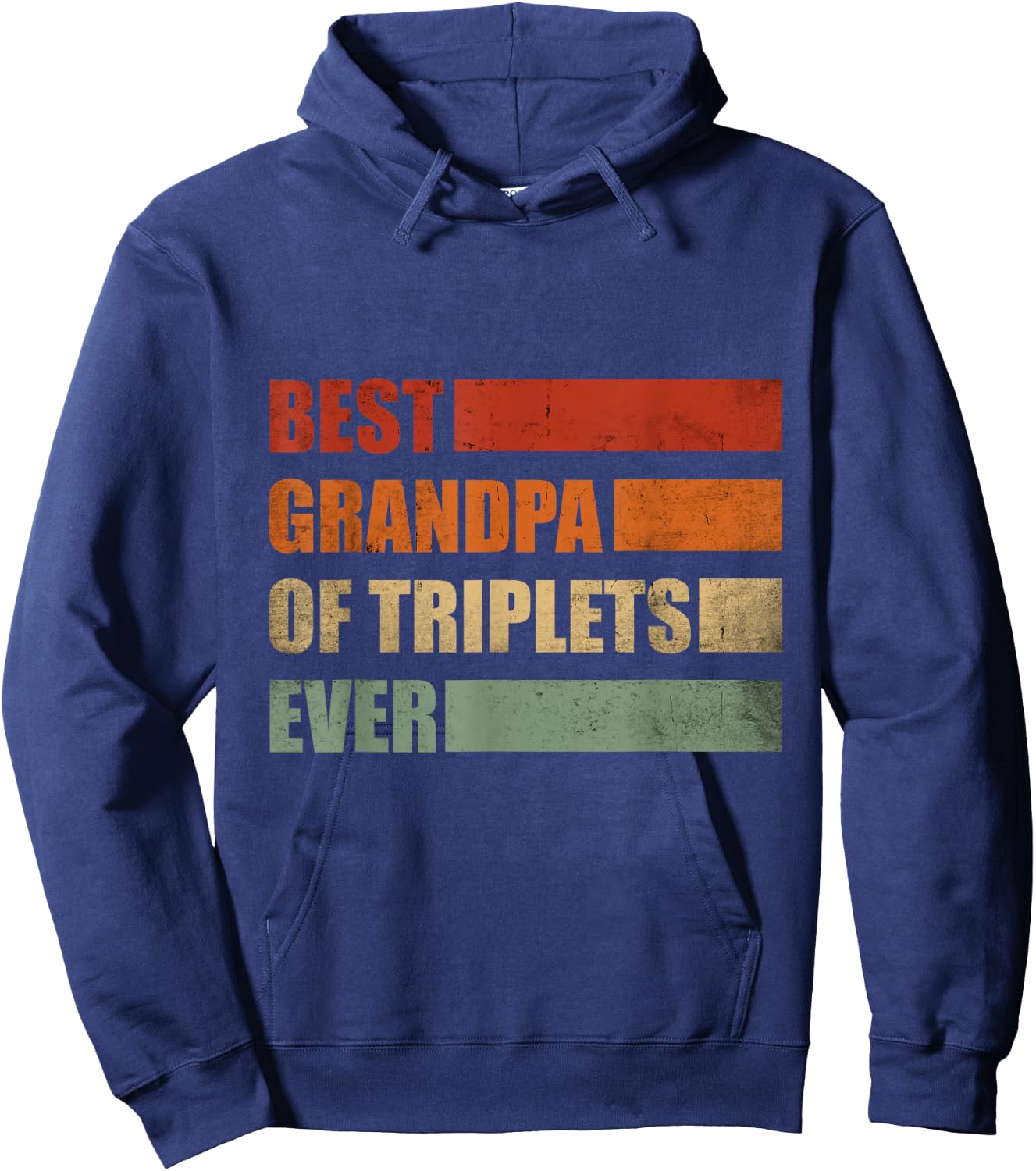 Retro Grandpa of Triplets Pregnancy Announcement Party Hoodie - Hoodie | Navy
