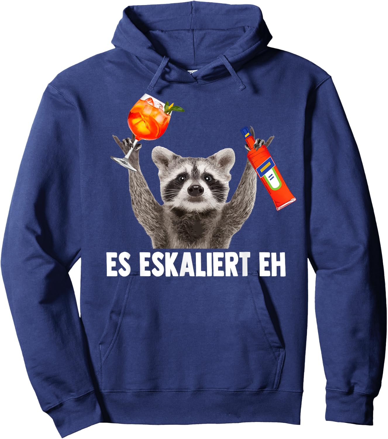 PEDRO SPRITZ COLLECTION X Waschbär Meme Spritz Black Adult Small V-Neck Short Sleeve Hoodie - Hoodie | Navy