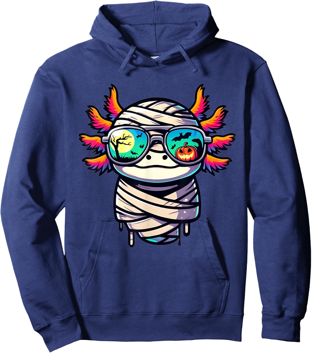 Halloween Axolotl Mummy Wrapped In Style Hoodie - Hoodie | Navy