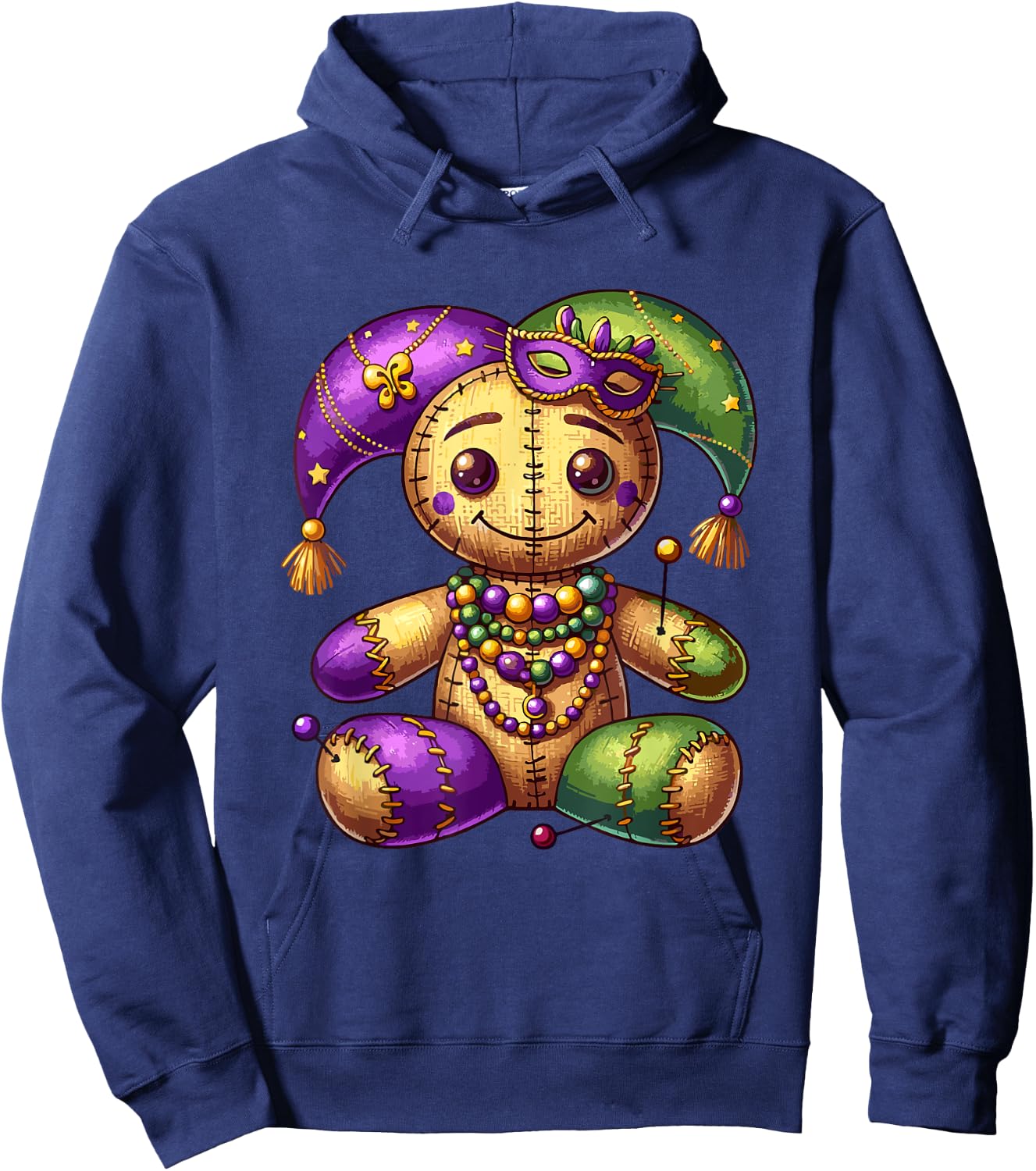 Mardi Gras Witch Doctor Goth Costume Men Women Voodoo Doll Hoodie - Hoodie | Navy