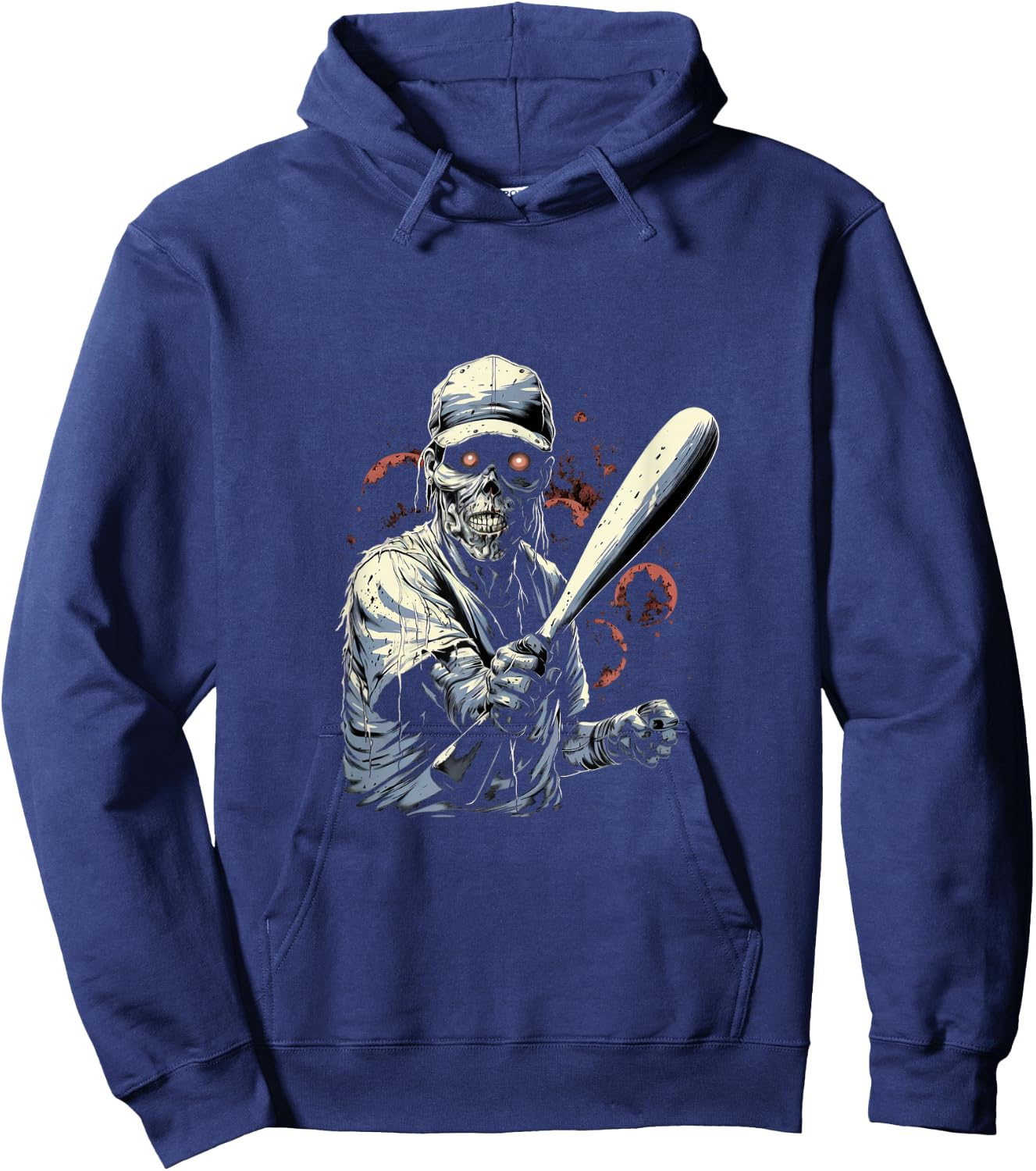 Zombie Playing Baseball Halloween Baseball Player Hoodie - Hoodie | Navy