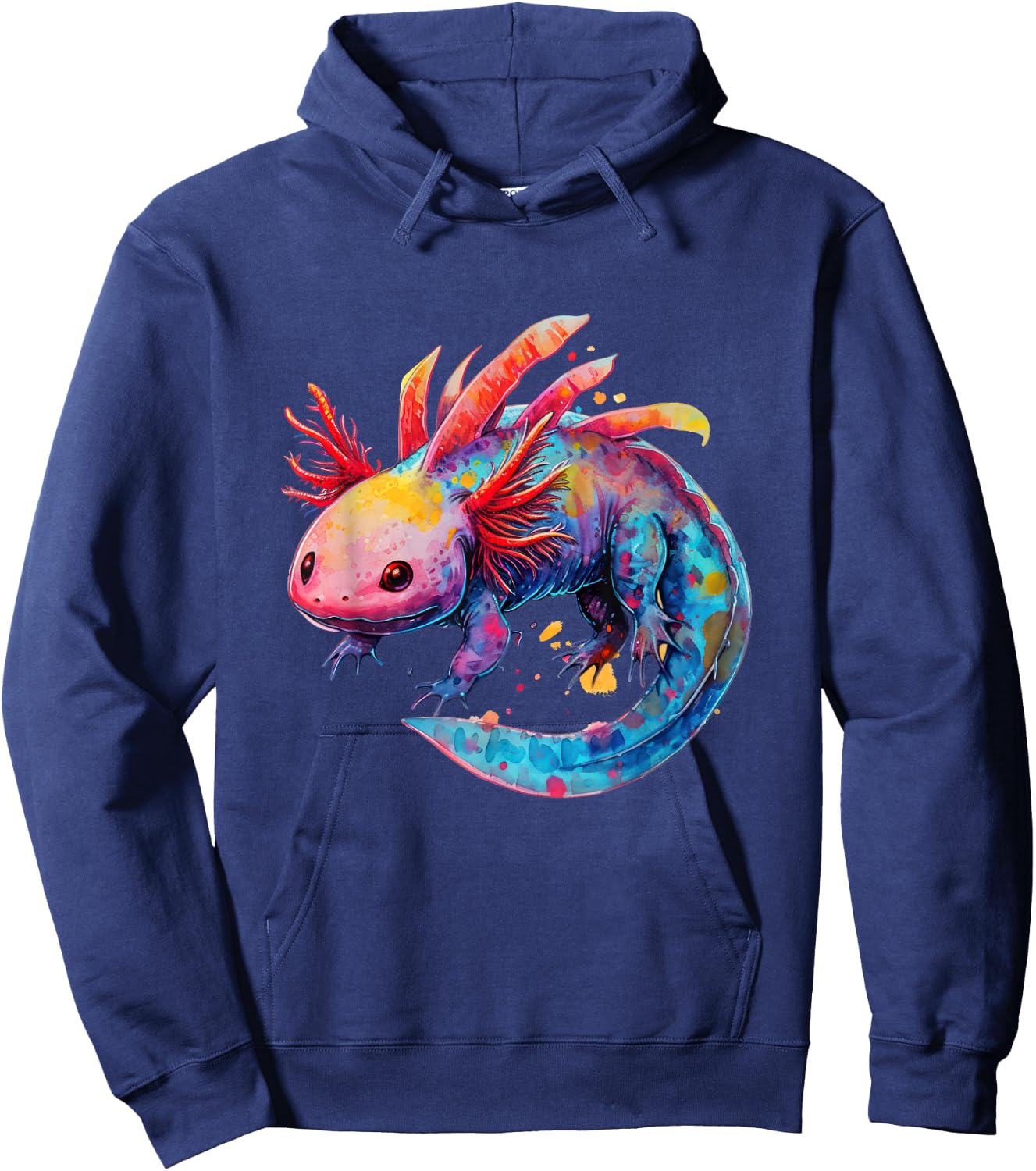 Axolotl Colorful Graphic Hoodie - Hoodie | Navy