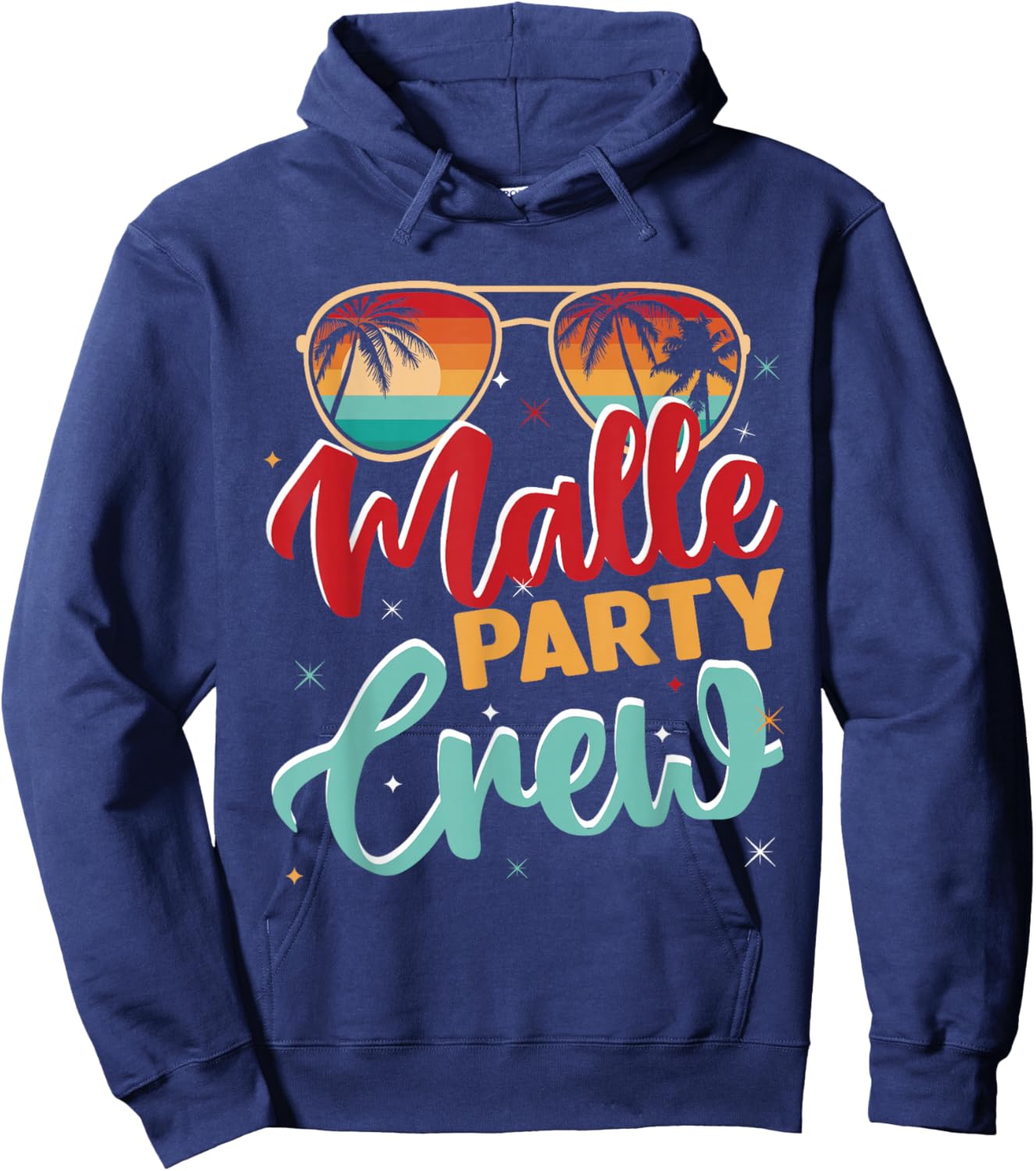 Malle Party Crew Party Holiday Mallorca , black Hoodie - Hoodie | Navy