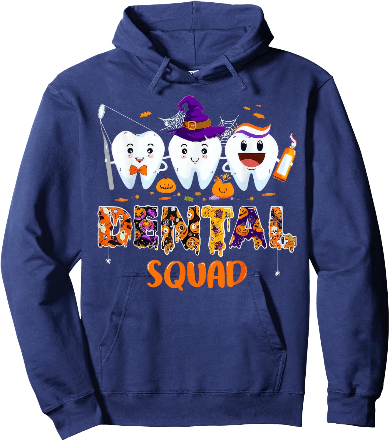 Dental Squad Pediatric Dentist Teeth Halloween Party Hoodie - Hoodie | Navy