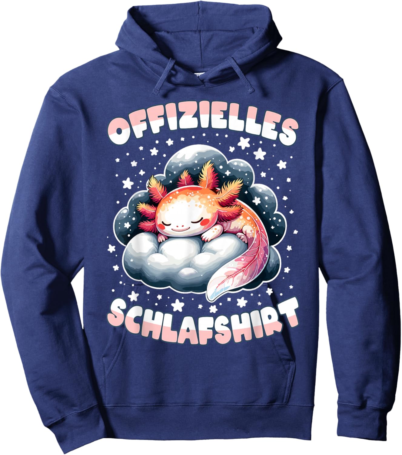 Official Axolotl Sleep Shirt Pyjamas Sleep , black Hoodie - Hoodie | Navy