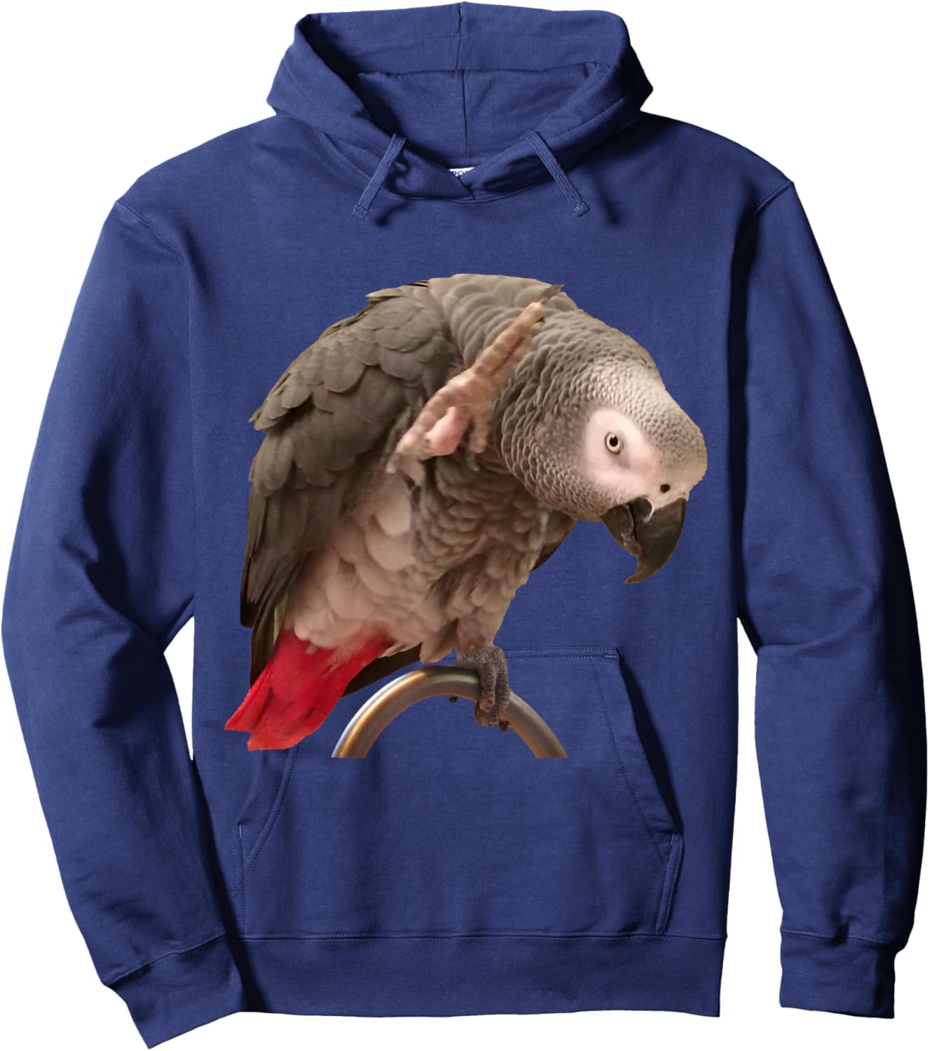 Funny African Grey Parrot Waving Hoodie - Hoodie | Navy