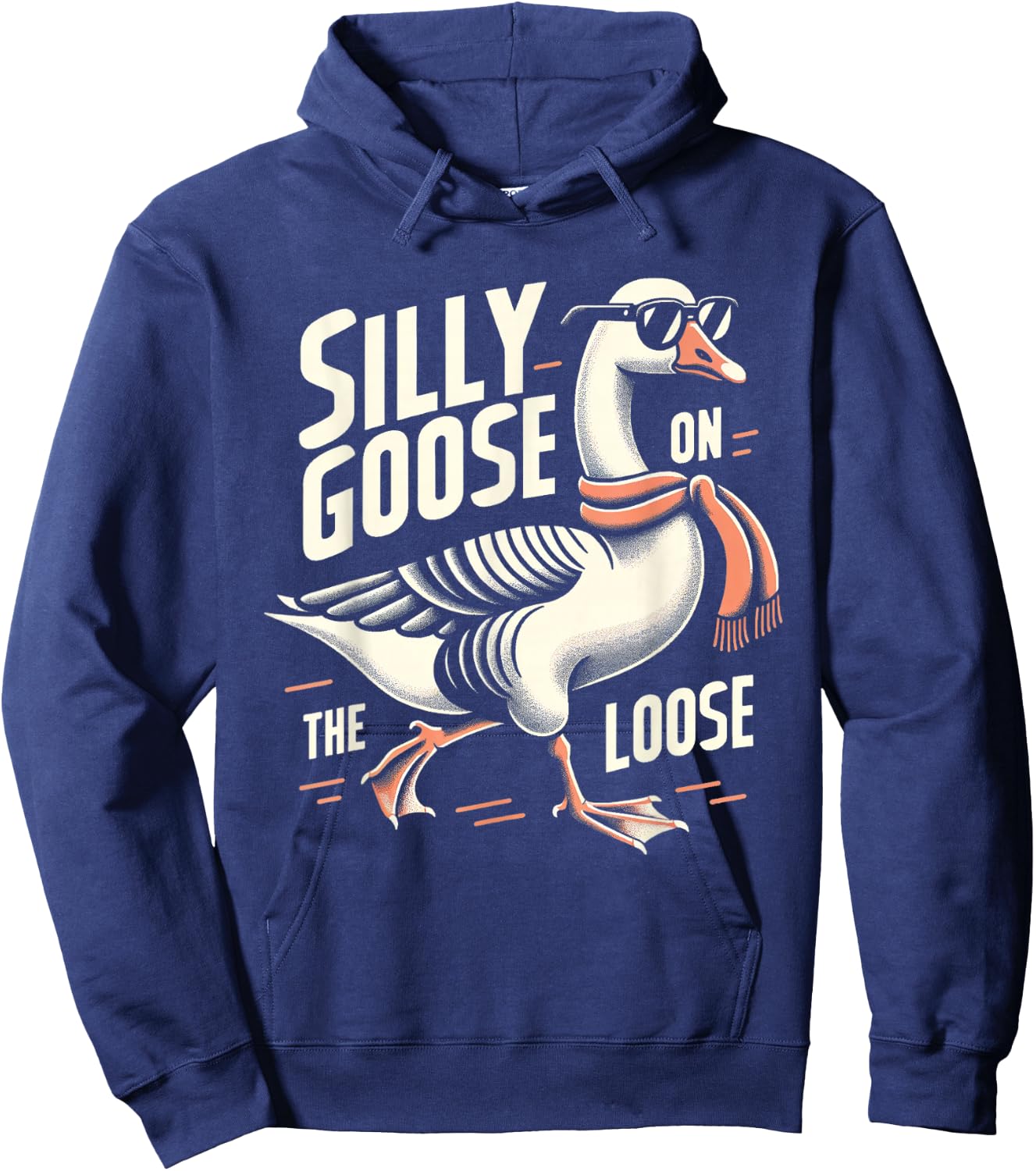 Funny Graphic Shirts Men Women Duck Silly Goose On The Loose Hoodie - Hoodie | Navy