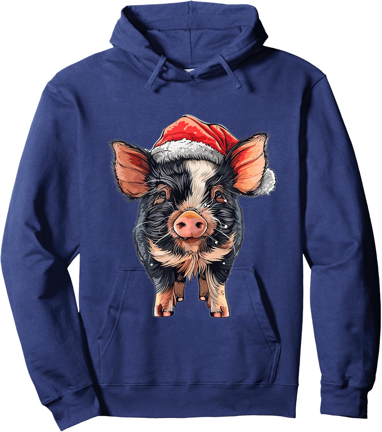 Kune Kune Pig Lover Xmas Christmas Hat Kunekune Pig Hoodie - Hoodie | Navy