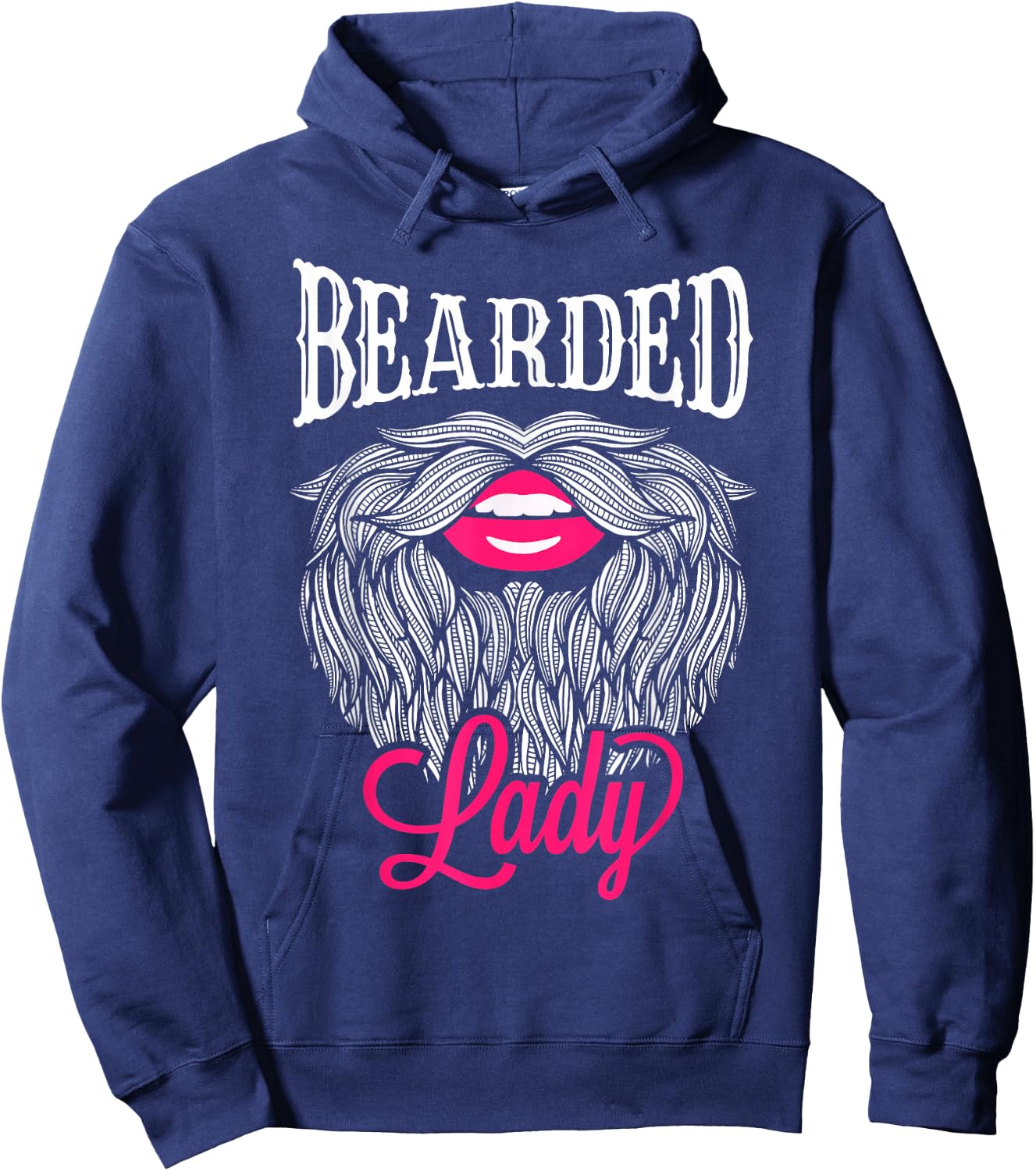 Bearded Lady - Vintage Circus Bearded Lady Costume Hoodie - Hoodie | Navy