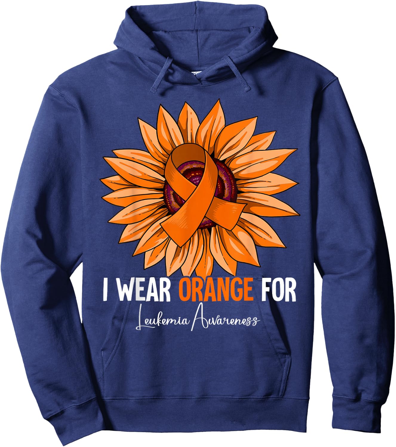 I Wear Orange For Leukemia Awareness Hoodie - Hoodie | Navy