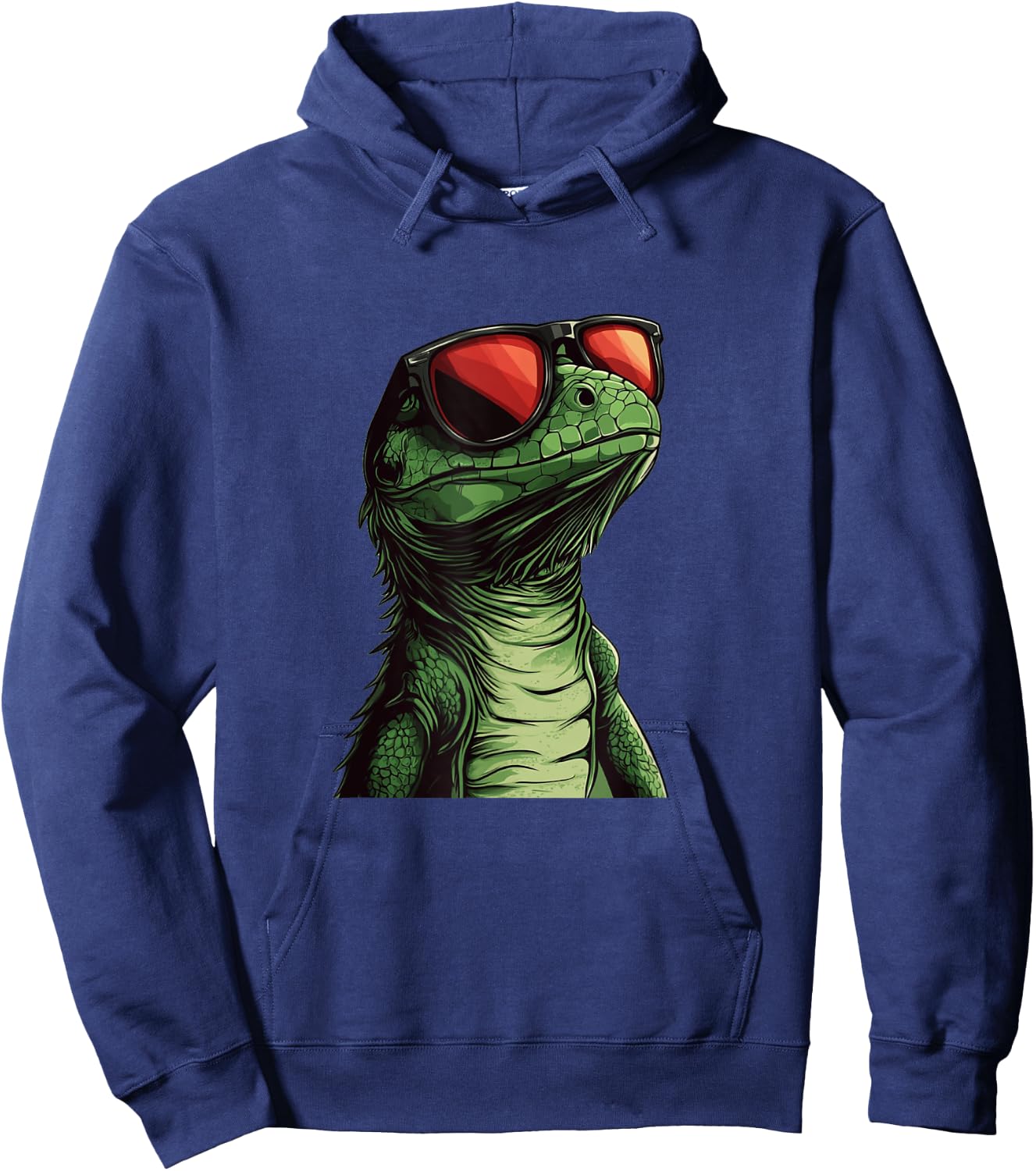 Trendsetting Reptile Lizard with Glasses for Animals Lovers Hoodie - Hoodie | Navy