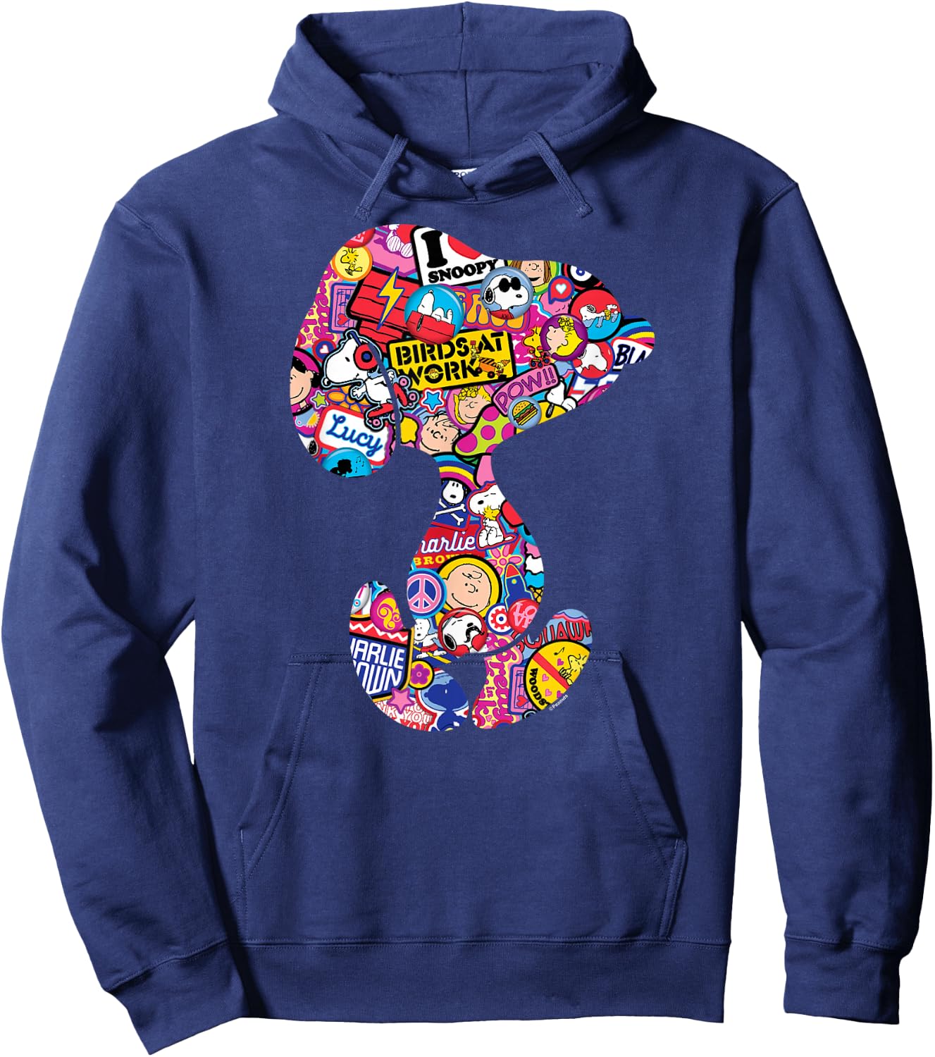 Peanuts Snoopy Silhoutte Pattern , black Hoodie - Hoodie | Navy