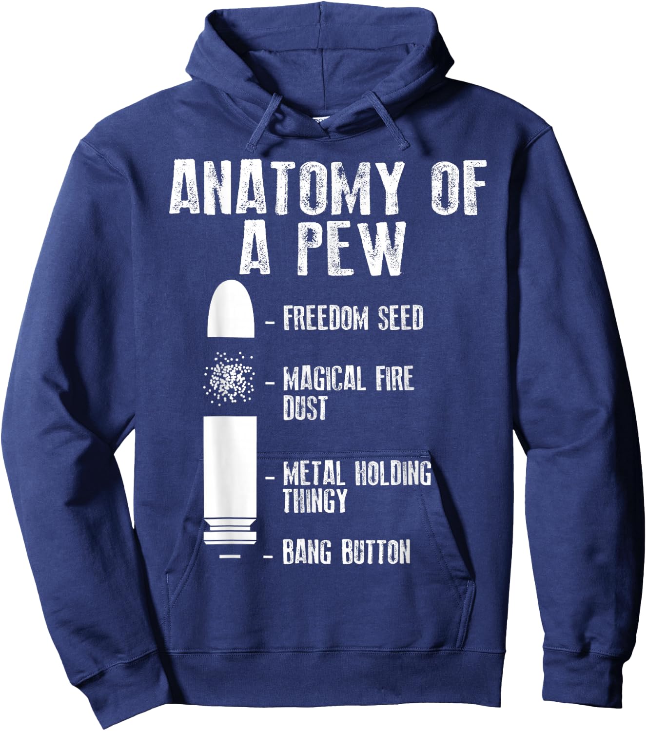 Anatomy Of A Pew | Funny Weapon Gun Bullet-Proof Gift Hoodie - Hoodie | Navy