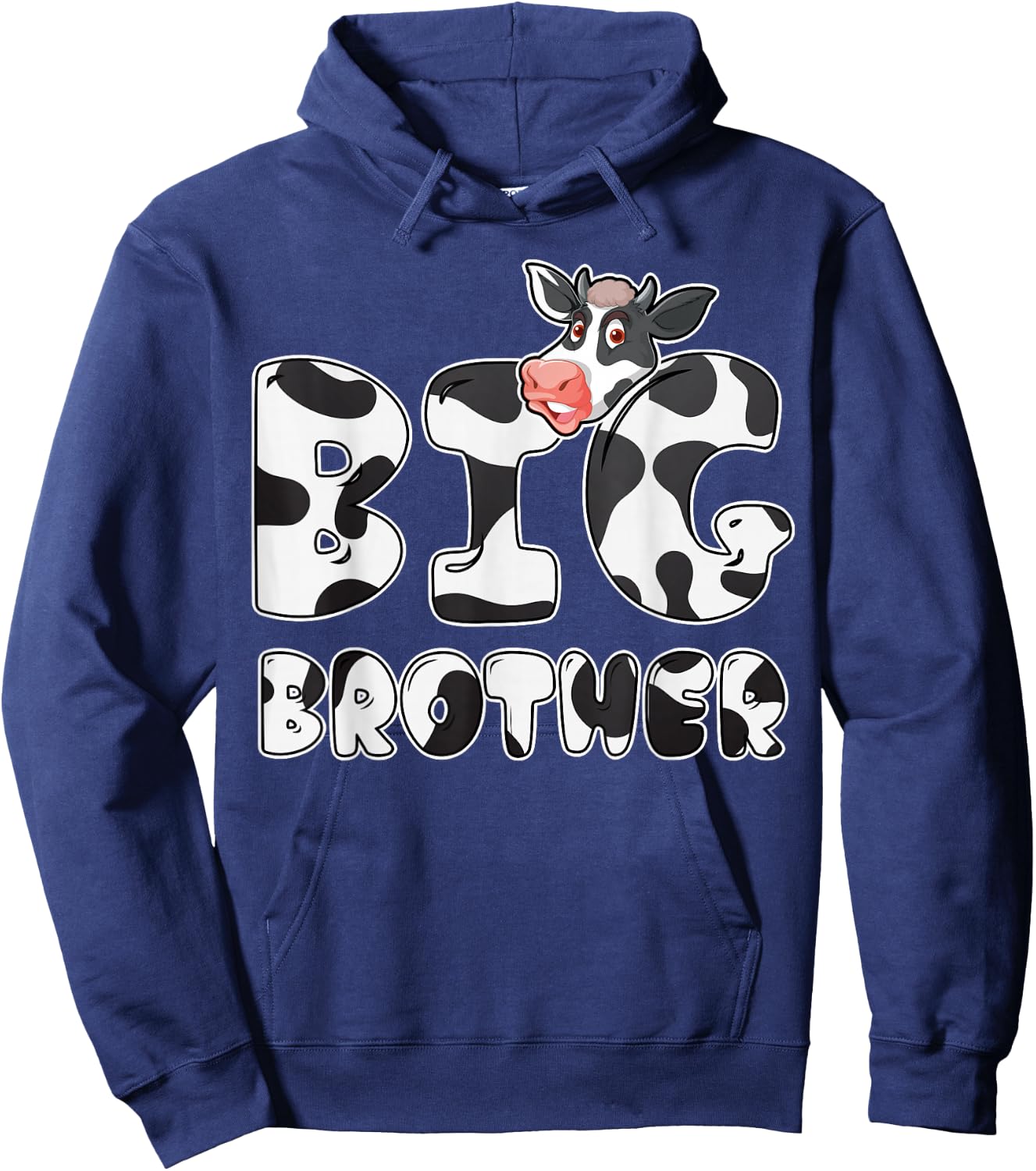 Cow Big Brother Birthday Funny Family Matching Bro Family Hoodie - Hoodie | Navy