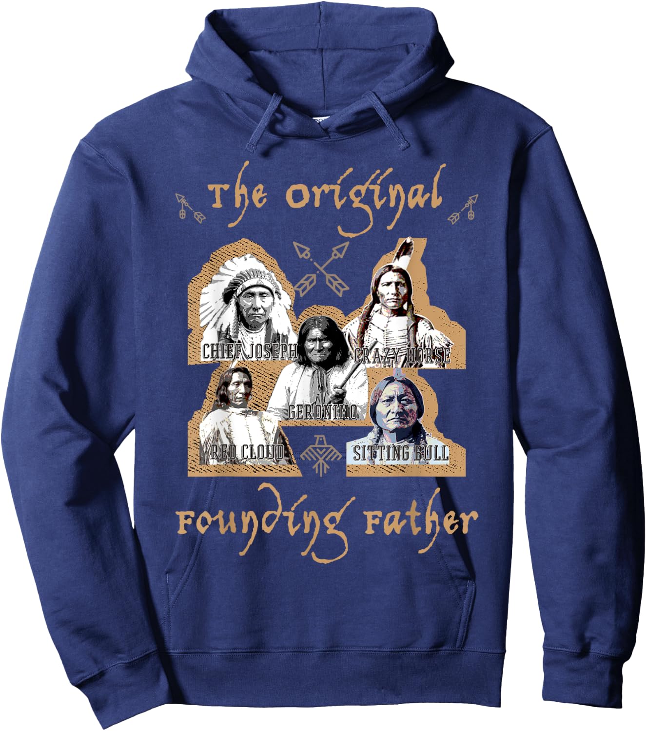 The Original Founding Fathers Native American historu Hoodie - Hoodie | Navy