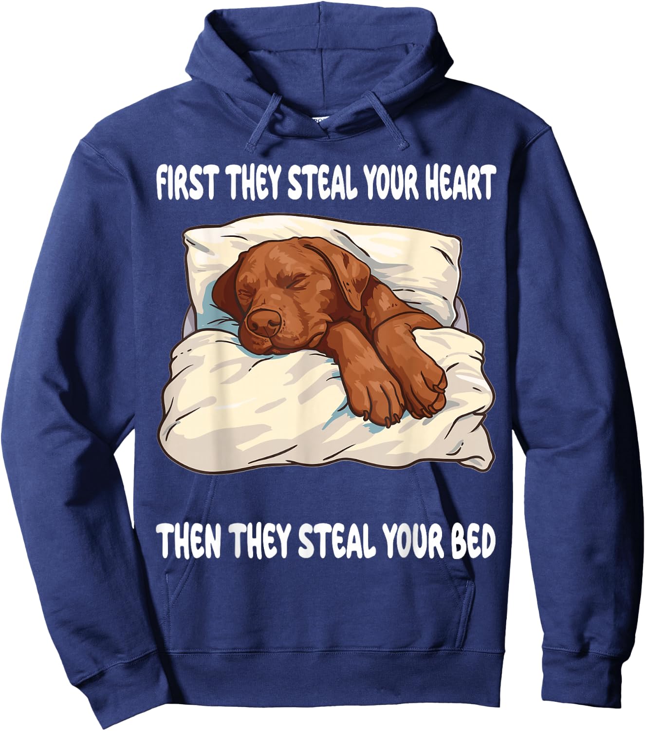 Chesapeake Bay Retriever Sleeping Pajamas Nightgown Hoodie - Hoodie | Navy