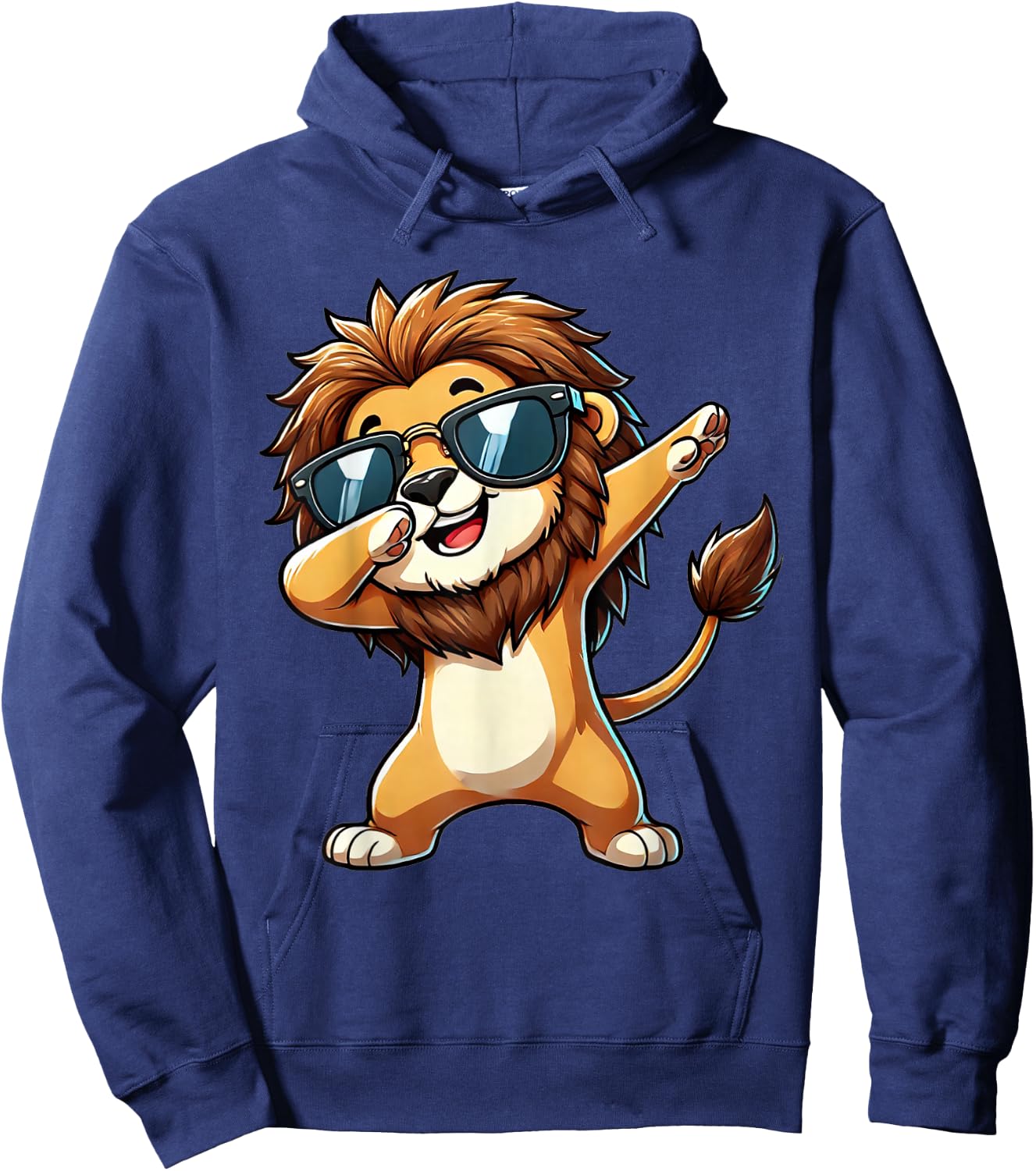 Lion Dabbing Cute Lion Dancing , black Hoodie - Hoodie | Navy