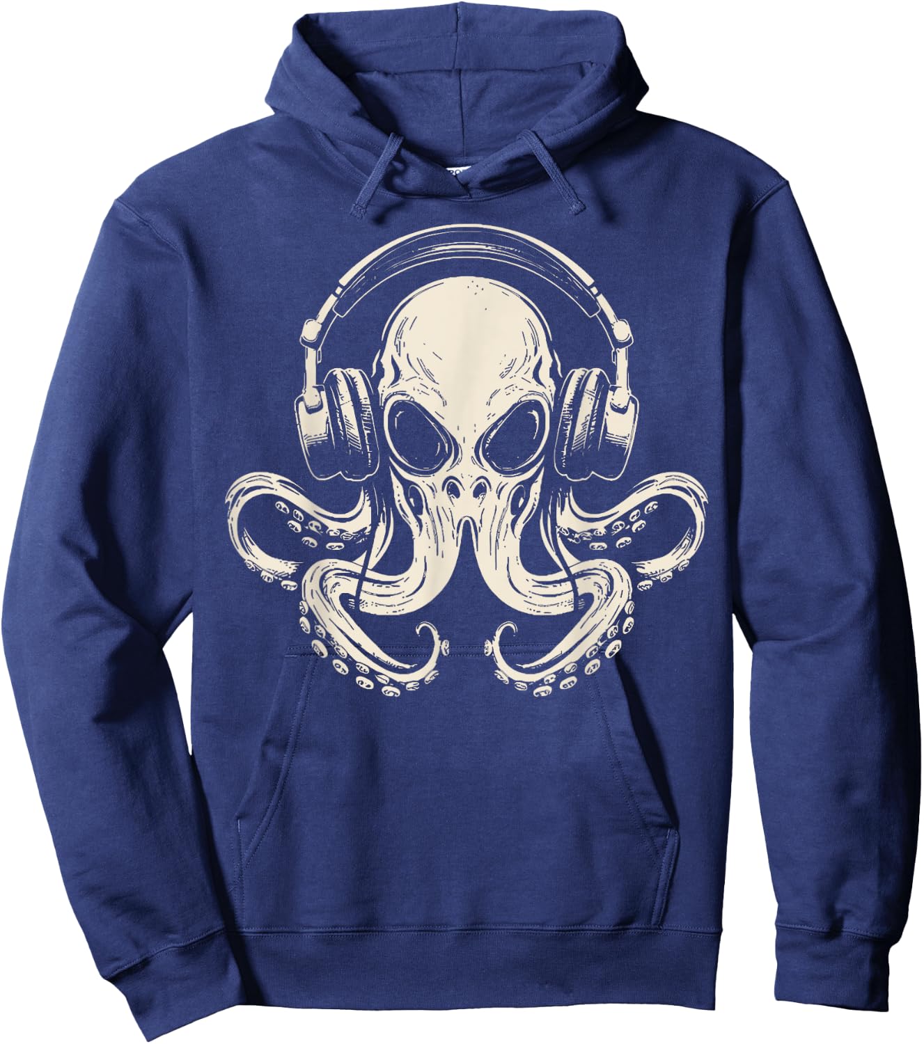 Octopus Musician Headphone Music Lover Octopus Kraken Ocean Hoodie - Hoodie | Navy