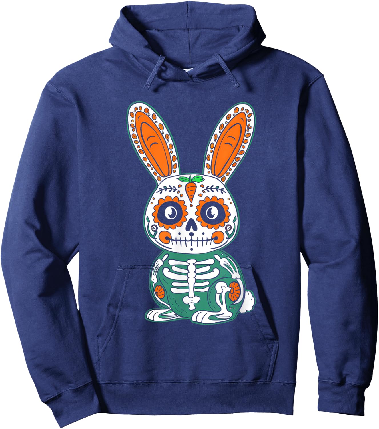 Rabbit Day Of Dead Mexican Bunny Lover Rabbit Sugar Skull Hoodie - Hoodie | Navy