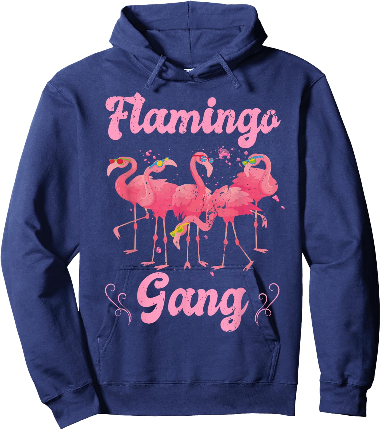 Flamingo Gang Squad Junggesellinnenabschied Brautparty Distressed Hoodie - Hoodie | Navy