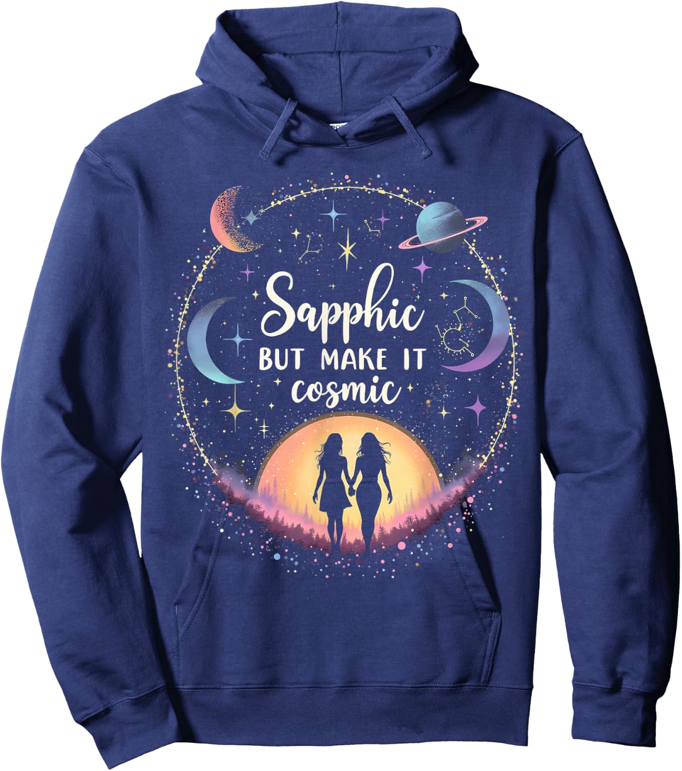 Subtle Lesbian Sapphic But Make It Cosmic Hoodie - Hoodie | Navy