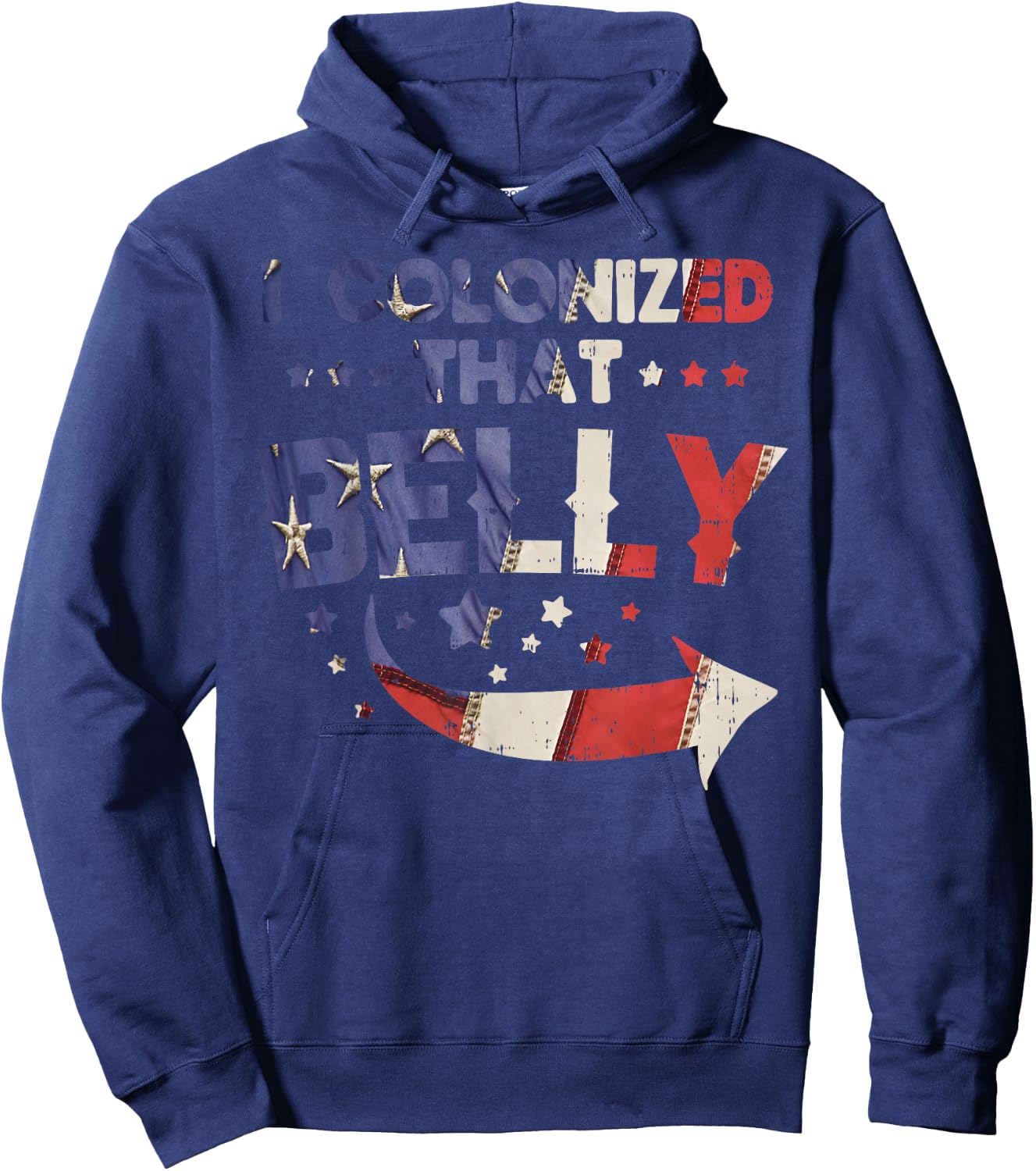 I Colonized That Belly 4th Of July Pregnancy Dad Matching Hoodie - Hoodie | Navy