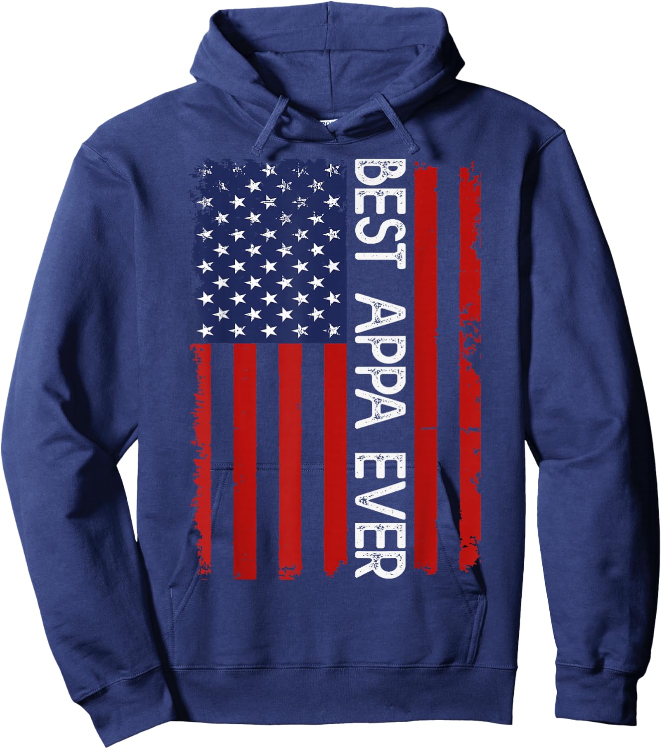 Best Appa Ever Vintage American Flag Fathers Day Hoodie - Hoodie | Navy