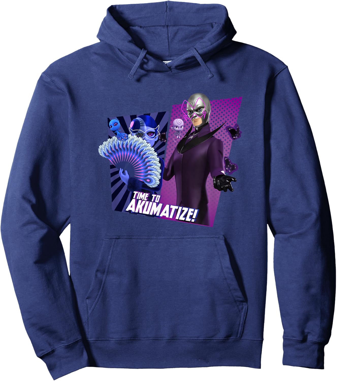Miraculous Ladybug Hawk Moth and Mayura Time To Akumatize Hoodie - Hoodie | Navy