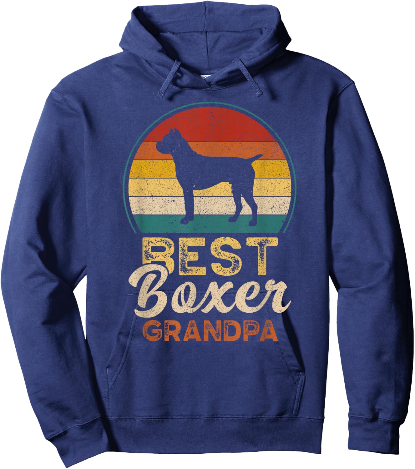Best Boxer Grandpa, Father's Day, Boxer Dog Hoodie - Hoodie | Navy