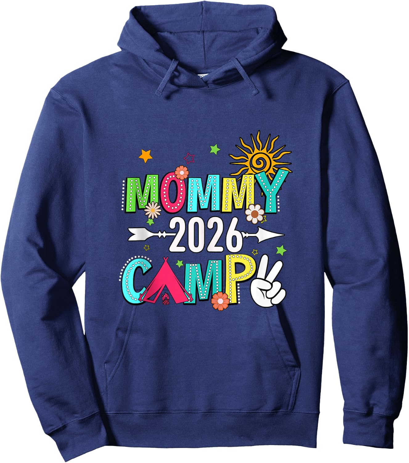Mommy Camp 2026 Family Vacation Summer Camping Crew Kids Hoodie - Hoodie | Navy