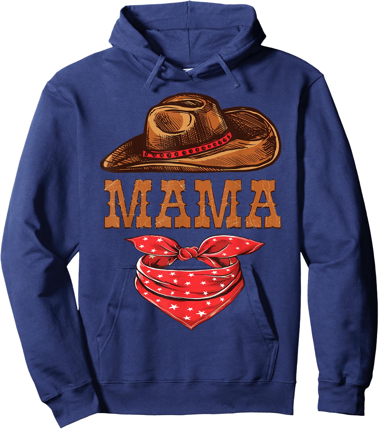Mama Western Birthday Cowboy Cowgirl Family Matching Hoodie - Hoodie | Navy