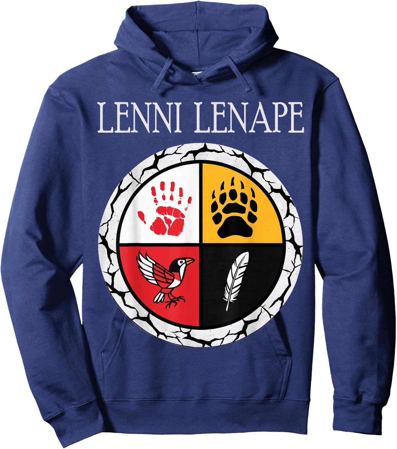 Lenni Lenape Delaware Native American Medicine Wheel Hoodie - Hoodie | Navy