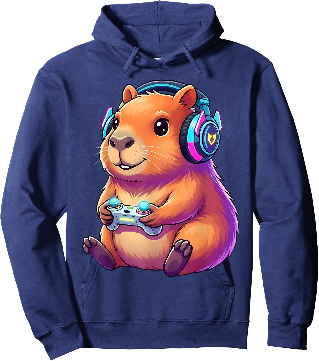 Drôle de Capybara Gamer Mignon Jeu Vidéo Capybara Animal Design Hoodie - Hoodie | Navy