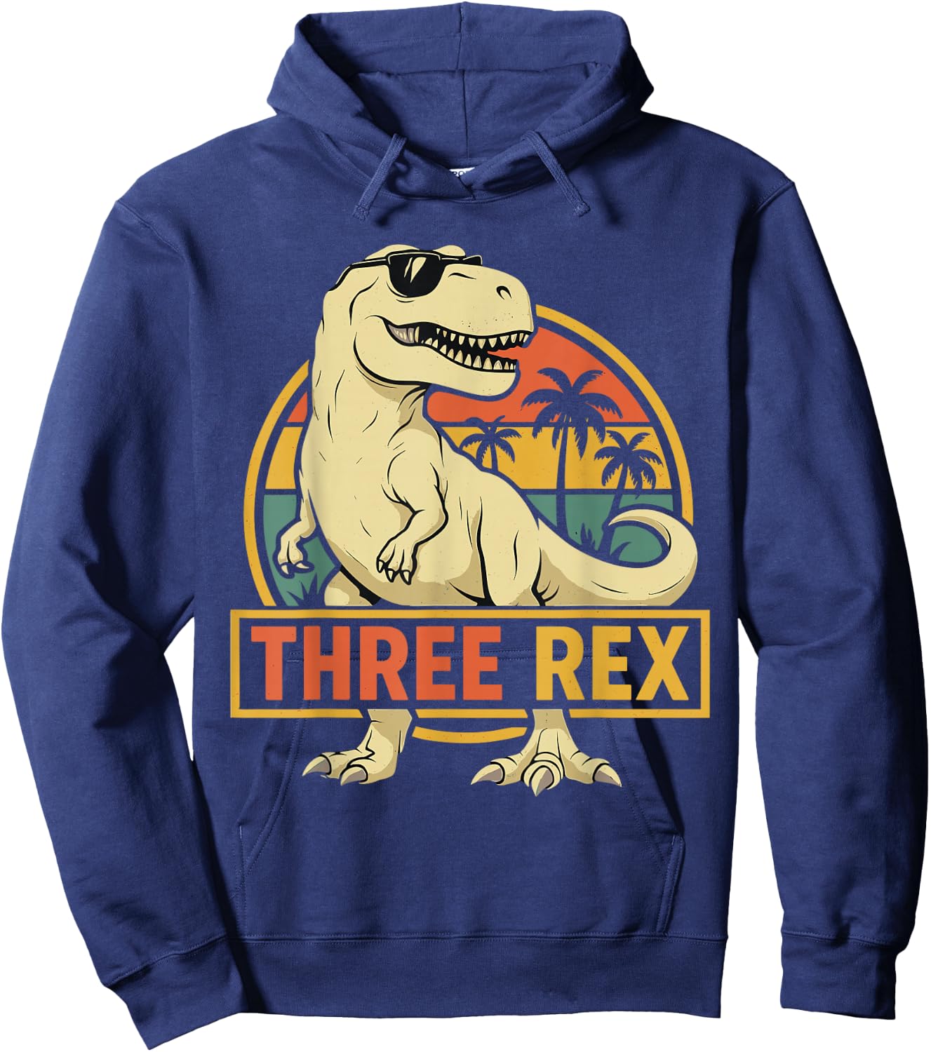 Three Rex 3rd Birthday Third Dinosaur 3 Year Old Hoodie - Hoodie | Navy