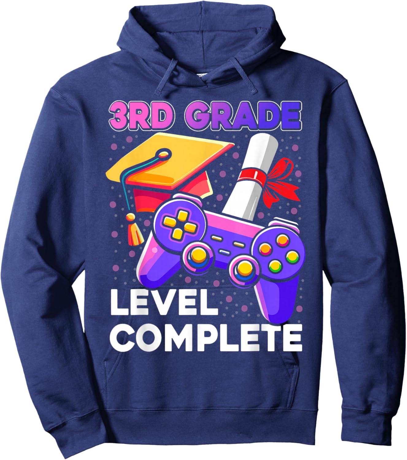 3rd Grade Level Complete Graduation 3rd Grade End of School Hoodie - Hoodie | Navy