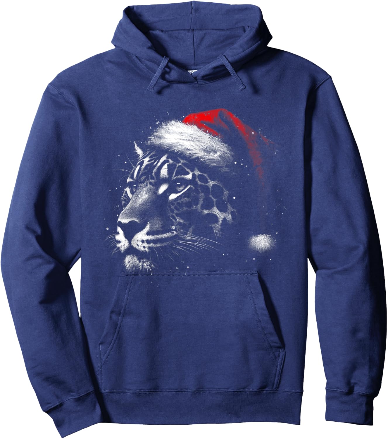Jaguar Santa Hat - Funny Cheetah Xmas Christmas Lover Hoodie - Hoodie | Navy