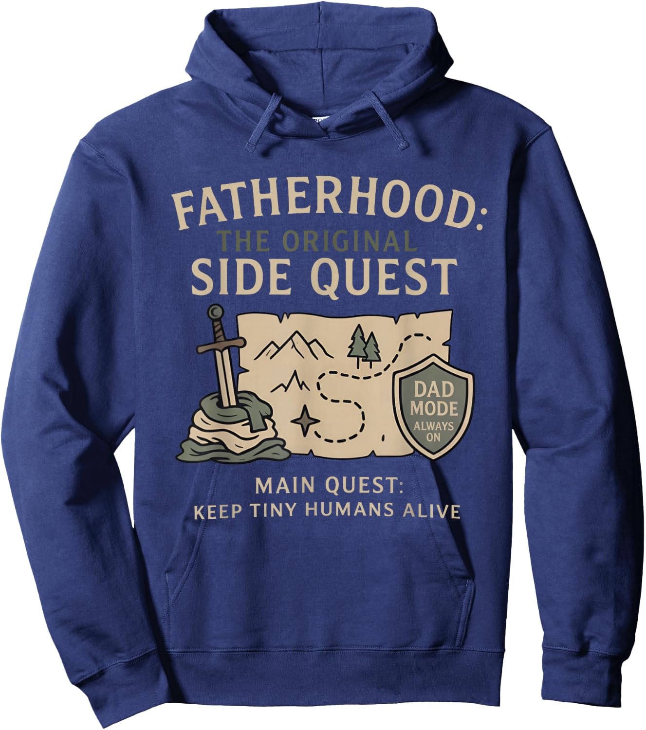 Father Dad Fatherhood The Original Side Quest Dad Mode Hoodie - Hoodie | Navy