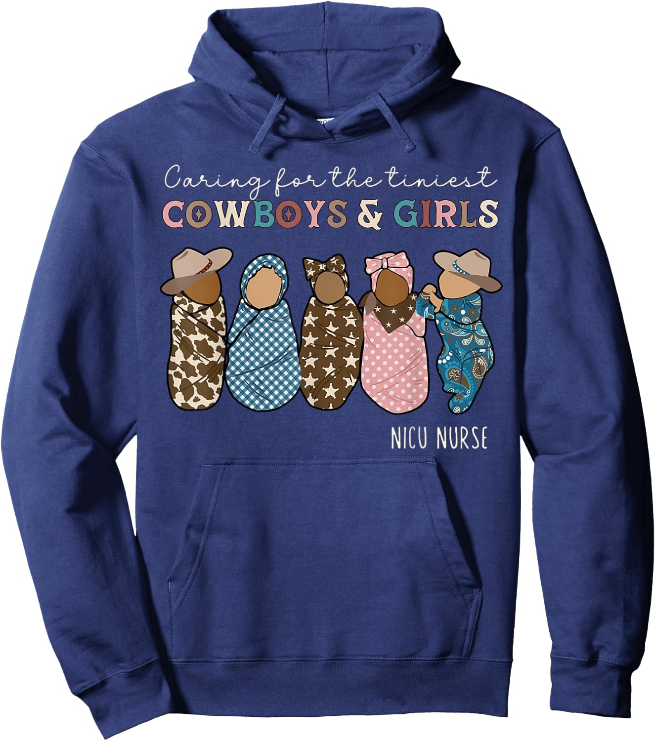 Western NICU Nurse Cowboys And Girls Baby Neonatal Nurse Hoodie - Hoodie | Navy