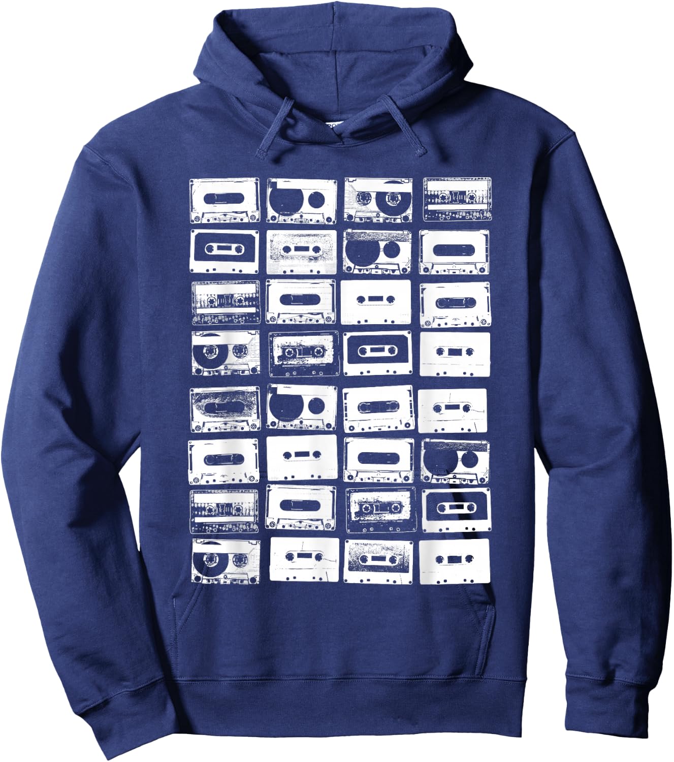 Cassette Tapes 1980s Music Graphic Hoodie - Hoodie | Navy