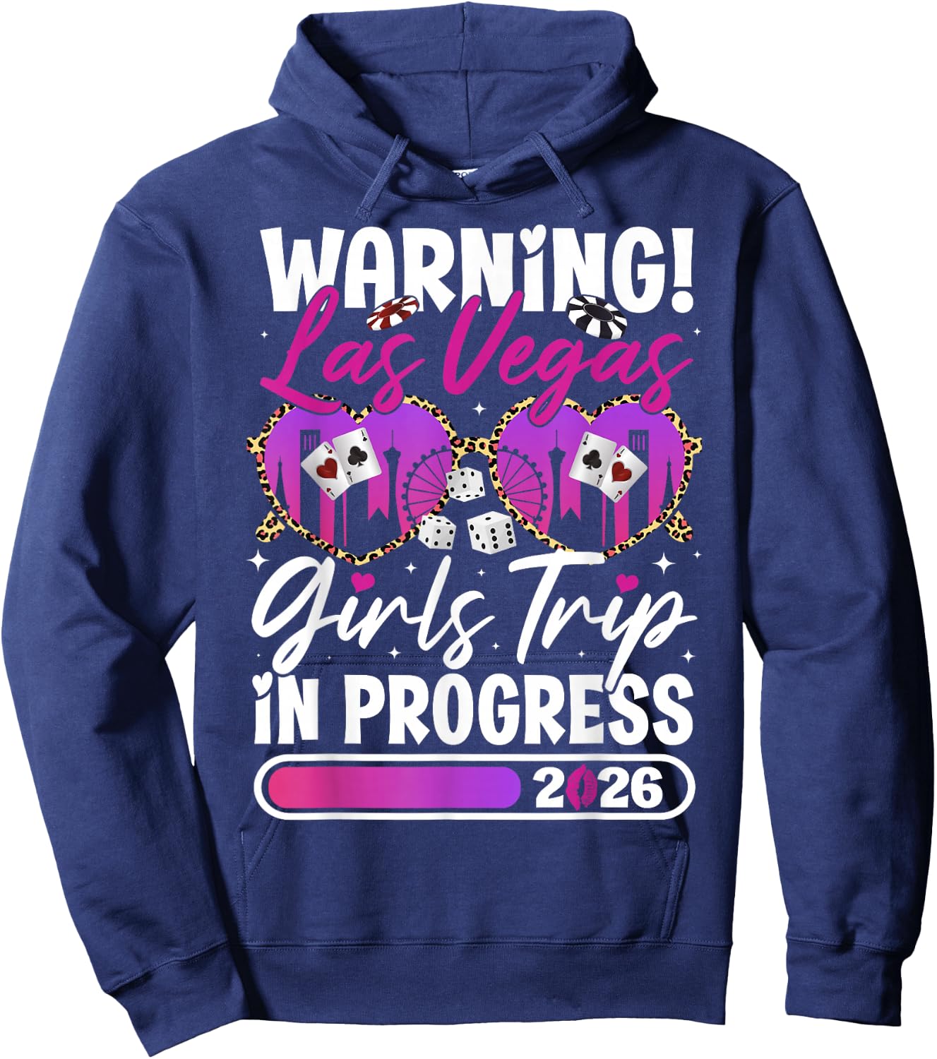 Las Vegas Girls Trip in Progress 2026 Las Vegas Vacation Hoodie - Hoodie | Navy