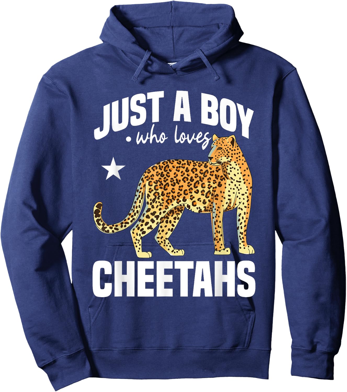Just A Boy Who Love Cheetahs Wildlife Leopard Cheetah Safari Hoodie - Hoodie | Navy