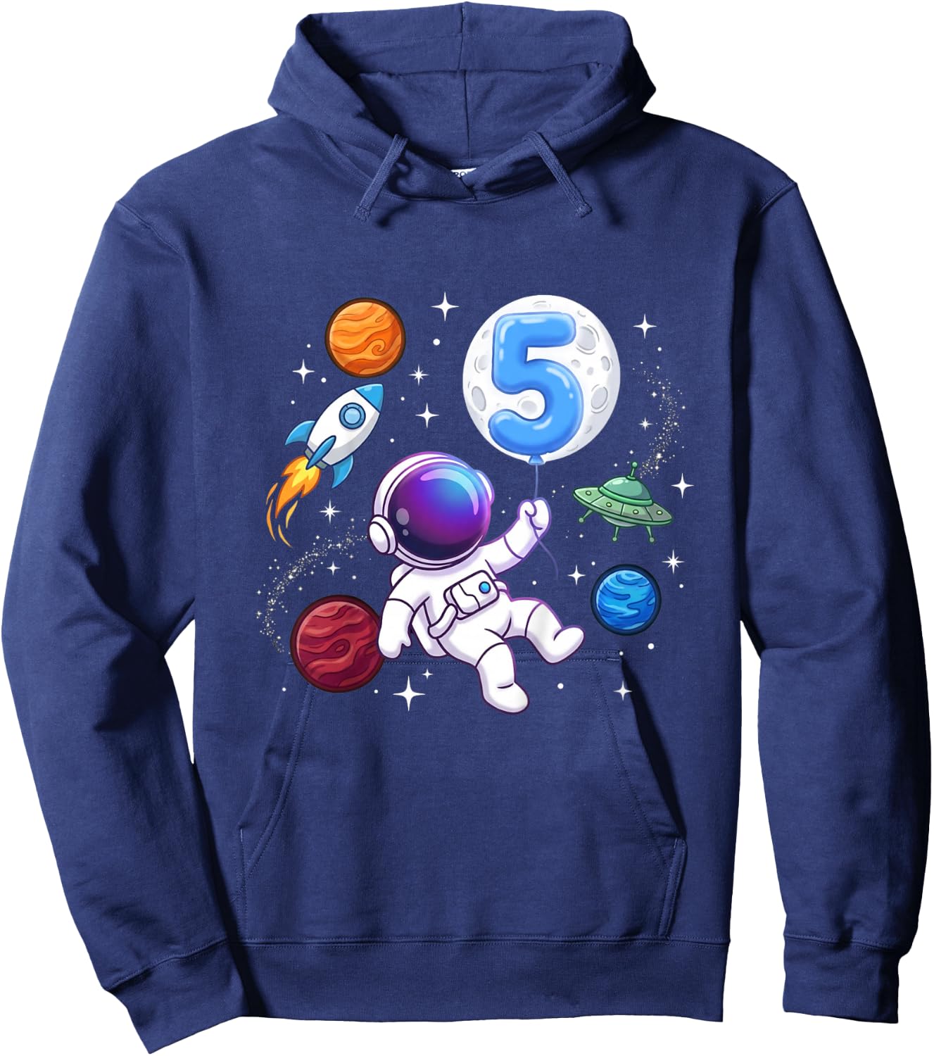 Kinder Astronaut 5. Geburtstag - Junge 5 Jahre alt Kindergeburtstag Hoodie - Hoodie | Navy