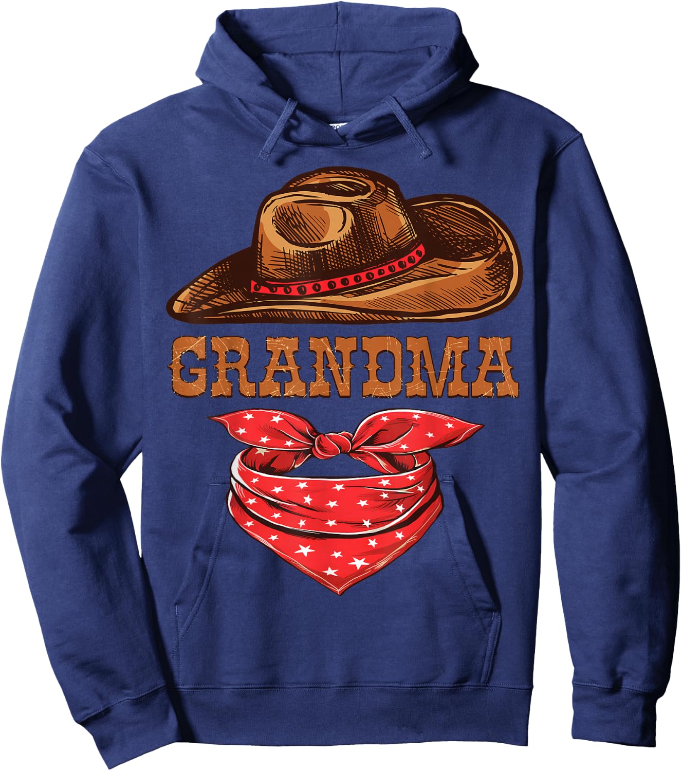 Grandma Western Birthday Cowboy Cowgirl Family Matching Hoodie - Hoodie | Navy