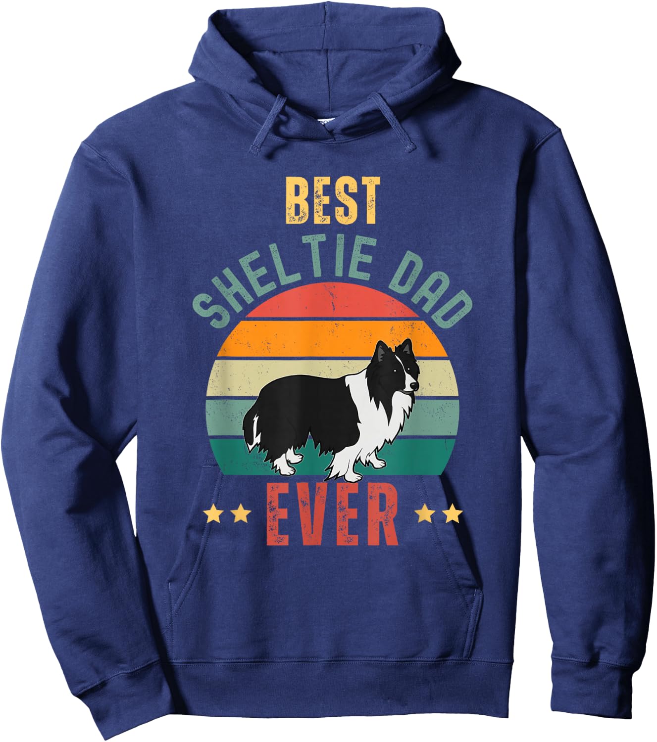 Best Sheltie Dad Ever Awesome Bi-Black Sheltie Dad Hoodie - Hoodie | Navy