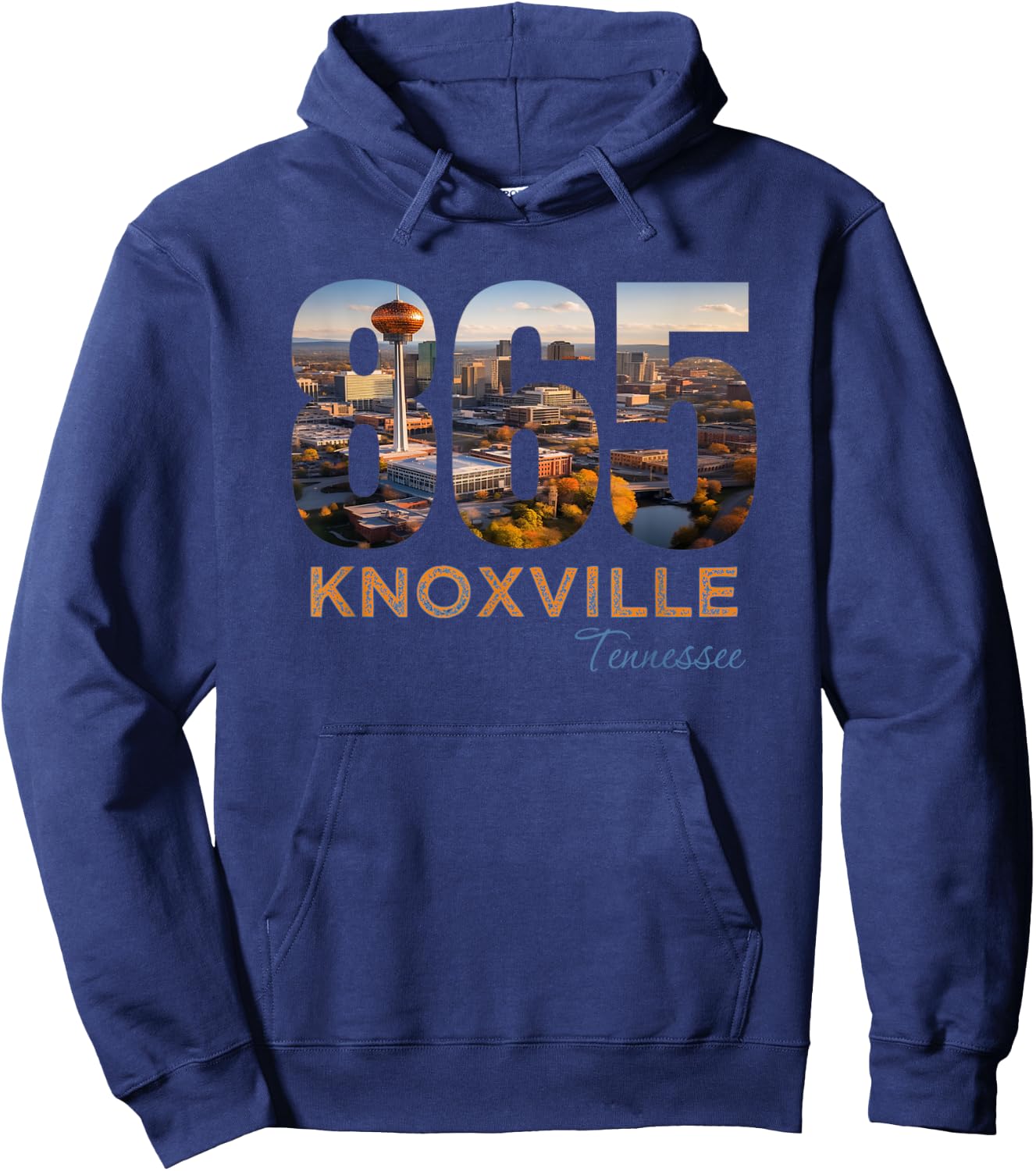 Knox County 865 Area Code Knoxville Tennessee Skyline Art TN Hoodie - Hoodie | Navy